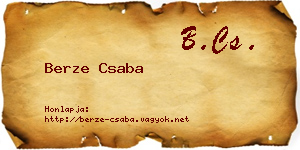 Berze Csaba névjegykártya