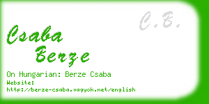 csaba berze business card